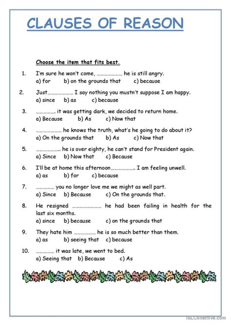 clauses of result|Clauses of reason and result: English ESL worksheets .